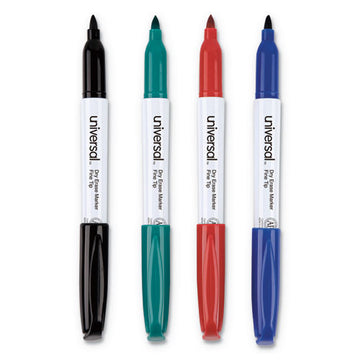 Universal™ Pen Style Dry Erase Marker, Fine Bullet Tip, Assorted Colors, 4-set freeshipping - TVN Wholesale